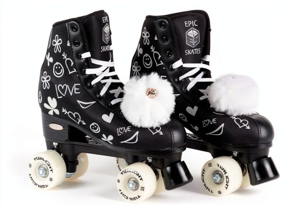 Epic Skates Luv Quad Skates Black White 58mm-4