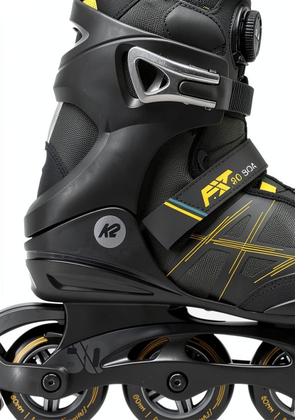 K2 F.I.T. 80 Boa Inline Skates Mens Gray Mustard Aluminum-2