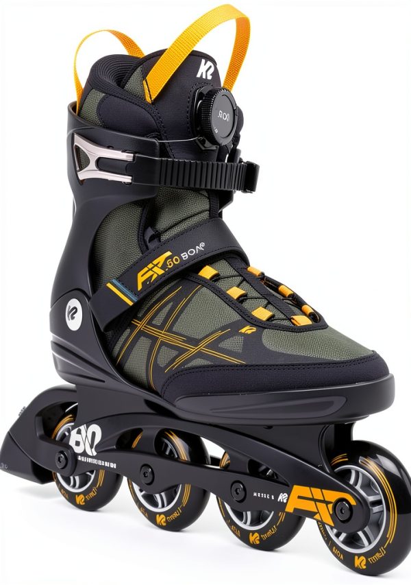 K2 F.I.T. 80 Boa Inline Skates Mens Gray Mustard Aluminum-0