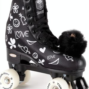 Epic Skates Luv Quad Skates Black White 58mm-0