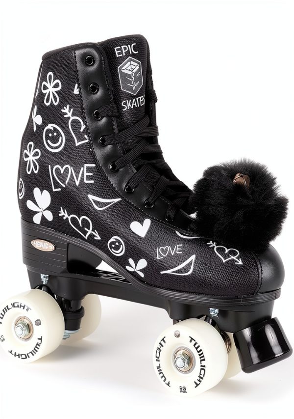 Epic Skates Luv Quad Skates Black White 58mm-0