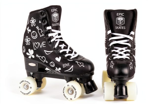 Epic Skates Luv Quad Skates Black White 58mm-1