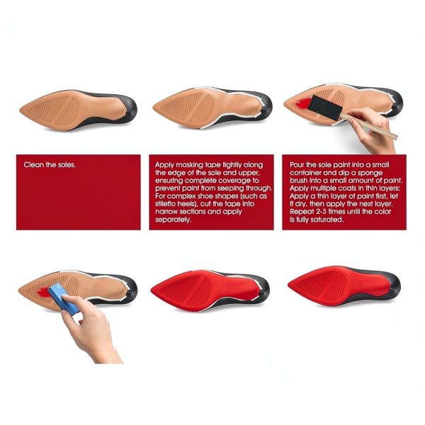 Red Shoe Sole Paint JAOJAO Permanent Leather Dye-4