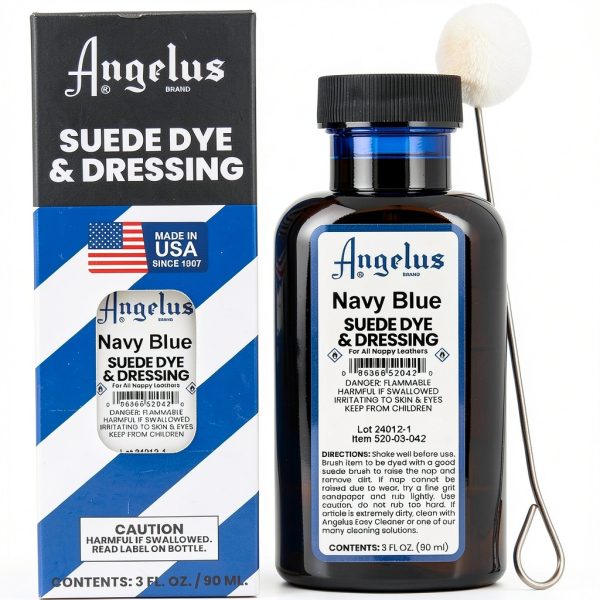 Angelus Suede Dye Navy Blue 3oz Liquid Leather Color Restorer-0