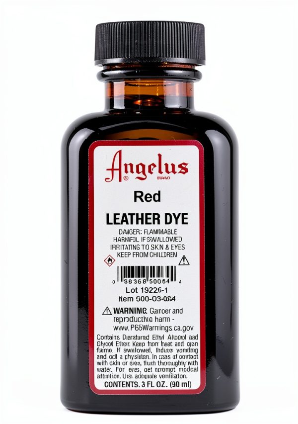 Angelus Leather Dye Red 3oz Liquid Tough Long Lasting Color-0