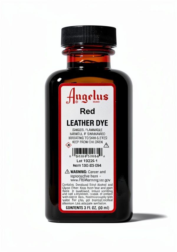 Angelus Leather Dye Red 3oz Liquid Tough Long Lasting Color-1