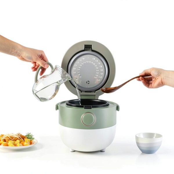 Rice Cooker Bar 3-Cup Cooker with 3D Heating, PFAS-Free Light Green-6