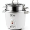 Aroma Housewares 14-Cup (Cooked) / 3Qt. Select Stainless Pot-Style Rice Cooker, & Food Steamer, One-Touch Operation, Automatic Keep Warm Mode, White (ARC-757-1SG)-3