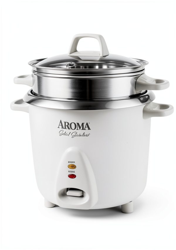 Aroma Housewares 14-Cup (Cooked) / 3Qt. Select Stainless Pot-Style Rice Cooker, & Food Steamer, One-Touch Operation, Automatic Keep Warm Mode, White (ARC-757-1SG)-3