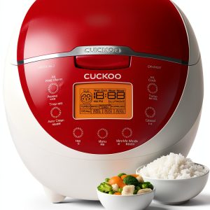 CUCKOO Micom Rice Cooker 6 Cup Uncooked / 12 Cup Cooked, Fuzzy Logic Rice Maker with Delay Timer & Keep Warm Setting, Versatile Food Steamer for Cooking, Non-Stick Inner Pot, Red (CR-0655F)-0