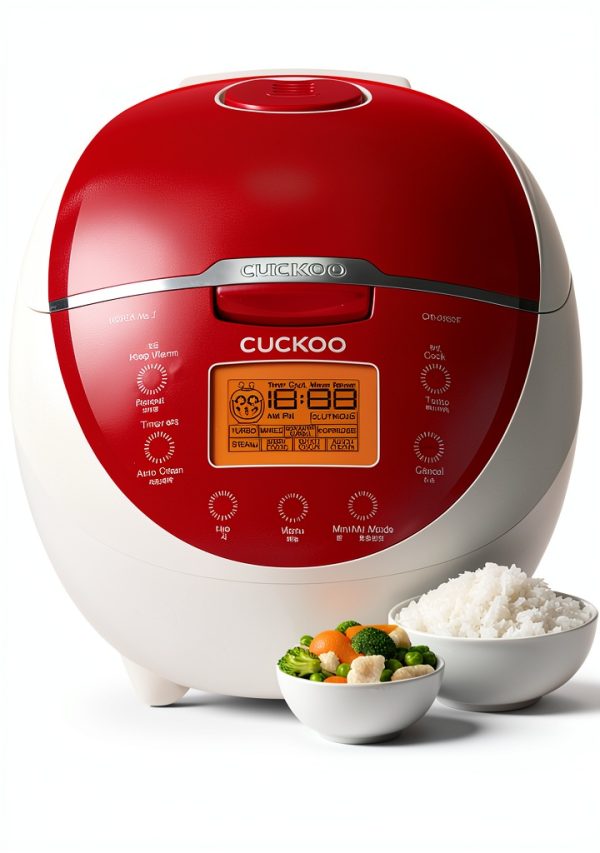 CUCKOO Micom Rice Cooker 6 Cup Uncooked / 12 Cup Cooked, Fuzzy Logic Rice Maker with Delay Timer & Keep Warm Setting, Versatile Food Steamer for Cooking, Non-Stick Inner Pot, Red (CR-0655F)-0