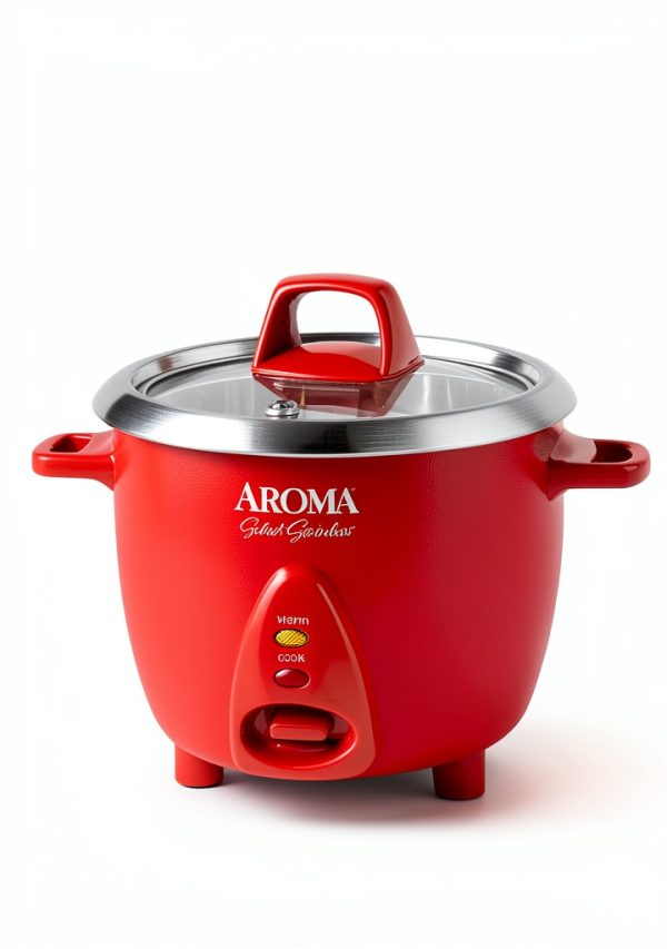 Aroma Housewares 6‑Cup Stainless Rice Cooker & Warmer ARC‑753SGR Red-4