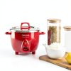 Aroma Housewares 6‑Cup Stainless Rice Cooker & Warmer ARC‑753SGR Red-1