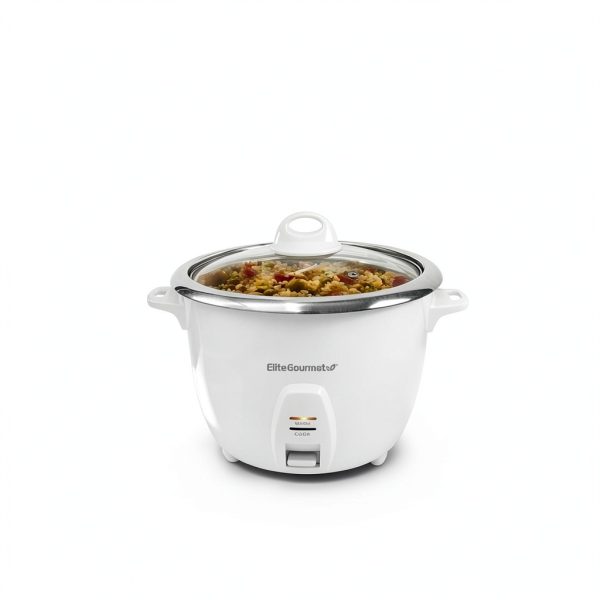 Elite Gourmet Rice Cooker ERC-2020 20‑Cup White Stainless Steel-5