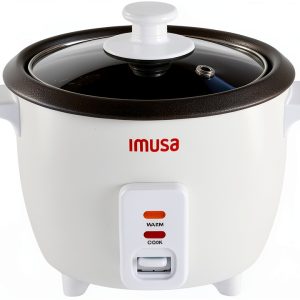IMUSA USA GAU-00011 Electric Nonstick Rice Cooker 3-Cup (Uncooked) 6-Cup (Cooked), White-0