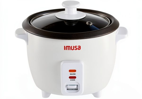 IMUSA USA GAU-00011 Electric Nonstick Rice Cooker 3-Cup (Uncooked) 6-Cup (Cooked), White-0