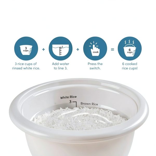 AROMA CoreCoat Pot-Style Rice Cooker with One-Touch Control and Non-Stick Ceramic Coating (6 Cups Cooked, 3 Cups Uncooked)-4