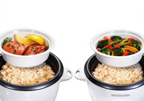Proctor Silex Rice Cooker & Food Steamer 10 Cups White 37533G-4