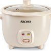 AROMA CoreCoat Pot-Style Rice Cooker with One-Touch Control and Non-Stick Ceramic Coating (6 Cups Cooked, 3 Cups Uncooked)-0