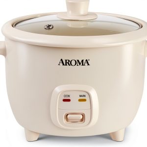 AROMA CoreCoat Pot-Style Rice Cooker with One-Touch Control and Non-Stick Ceramic Coating (6 Cups Cooked, 3 Cups Uncooked)-0