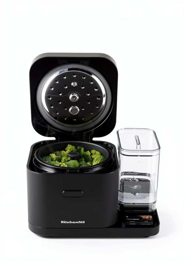 KitchenAid Grain and Rice Cooker 8 Cup with Automatically Sensing Integrated Scale + Water Tank, KGC3155, Black Matte-3