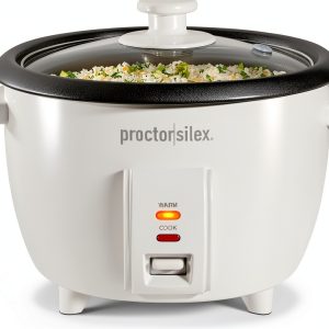 Proctor Silex Rice Cooker & Food Steamer 10 Cups White 37533G-0