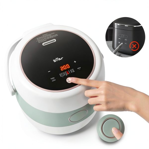 Rice Cooker Bar 3-Cup Cooker with 3D Heating, PFAS-Free Light Green-2