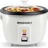 Elite Gourmet Rice Cooker ERC-006NST 6-Cup White Non‑Stick Cooker-1