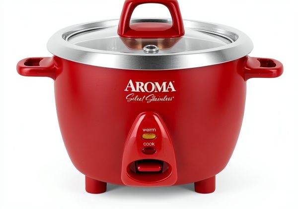 Aroma Housewares 6‑Cup Stainless Rice Cooker & Warmer ARC‑753SGR Red-0
