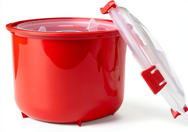 Sistema Microwave Rice Cooker 2.6L Red Plastic Kitchen Appliance Set-3