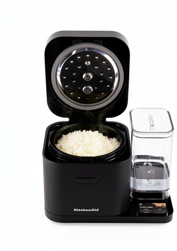 KitchenAid Grain and Rice Cooker 8 Cup with Automatically Sensing Integrated Scale + Water Tank, KGC3155, Black Matte-5