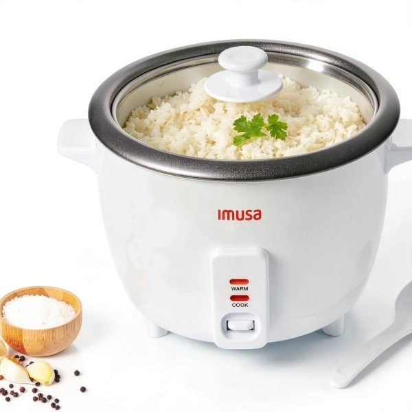 IMUSA USA GAU-00011 Electric Nonstick Rice Cooker 3-Cup (Uncooked) 6-Cup (Cooked), White-3
