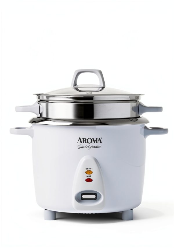 Aroma Housewares 14-Cup (Cooked) / 3Qt. Select Stainless Pot-Style Rice Cooker, & Food Steamer, One-Touch Operation, Automatic Keep Warm Mode, White (ARC-757-1SG)-6