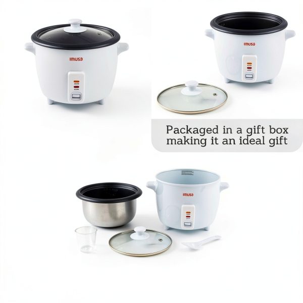 IMUSA USA GAU-00012 Electric NonStick Rice Cooker 5-Cup (Uncooked) 10-Cup (Cooked), White-1