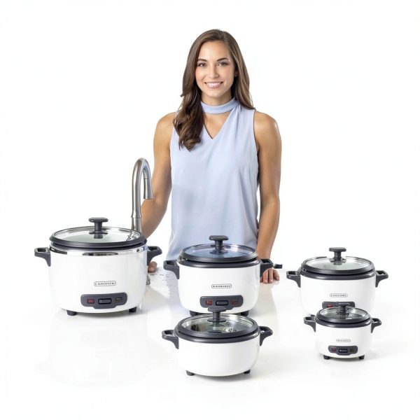 BLACK+DECKER Rice Cooker 6-Cup (Cooked) with Steaming Basket, Removable Non-Stick Bowl, White-6