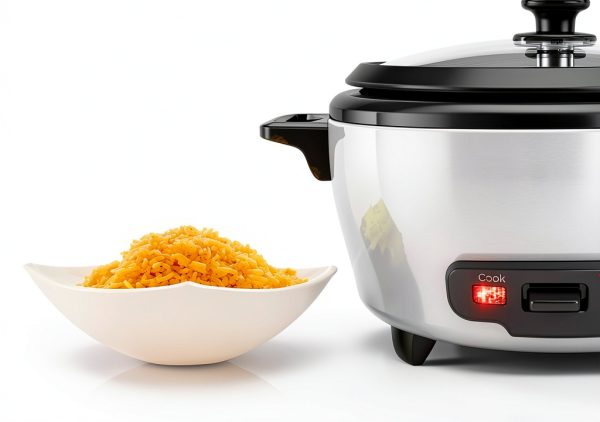BLACK+DECKER Rice Cooker 6-Cup (Cooked) with Steaming Basket, Removable Non-Stick Bowl, White-3