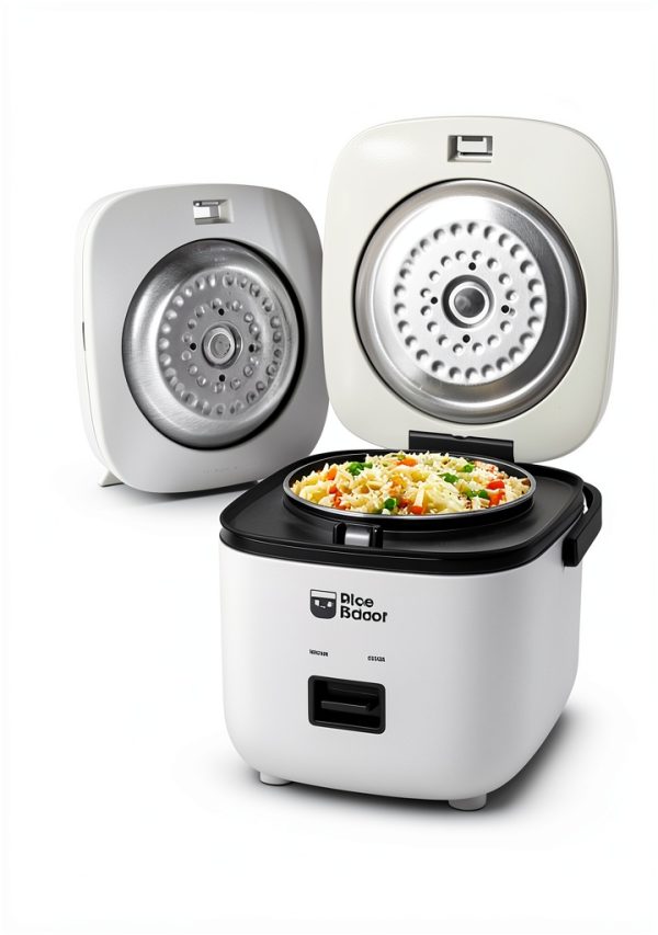 Rice Robot Personal Rice Cooker, PFAS-free, Nonstick. 1 Quart Capacity, with Stainless Steel Steamer Tray, Measuring Cups, Recipe Book with 60 Recipes, and Serving Spoon, As Seen On TV-2